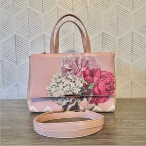 Ted Baker “Teda Palace Gardens“ NWOT Floral Pink Satchel/Crossbody 12x8.5x5”